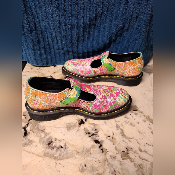 Dr. Martens Polley Daze T Strap Floral Mary Jane’s Size 7 - Picture 3 of 5